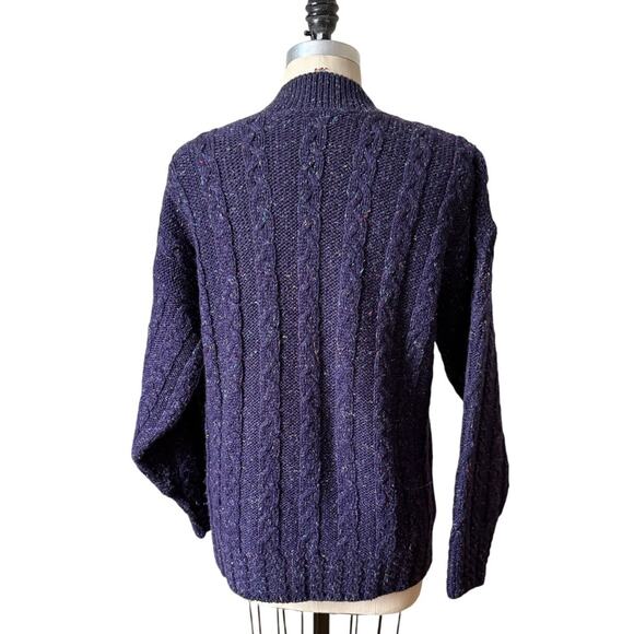 Clifford & Wills Purple V-Neck Oversized Cable Knit Sweater Size Small - Picture 3 of 5